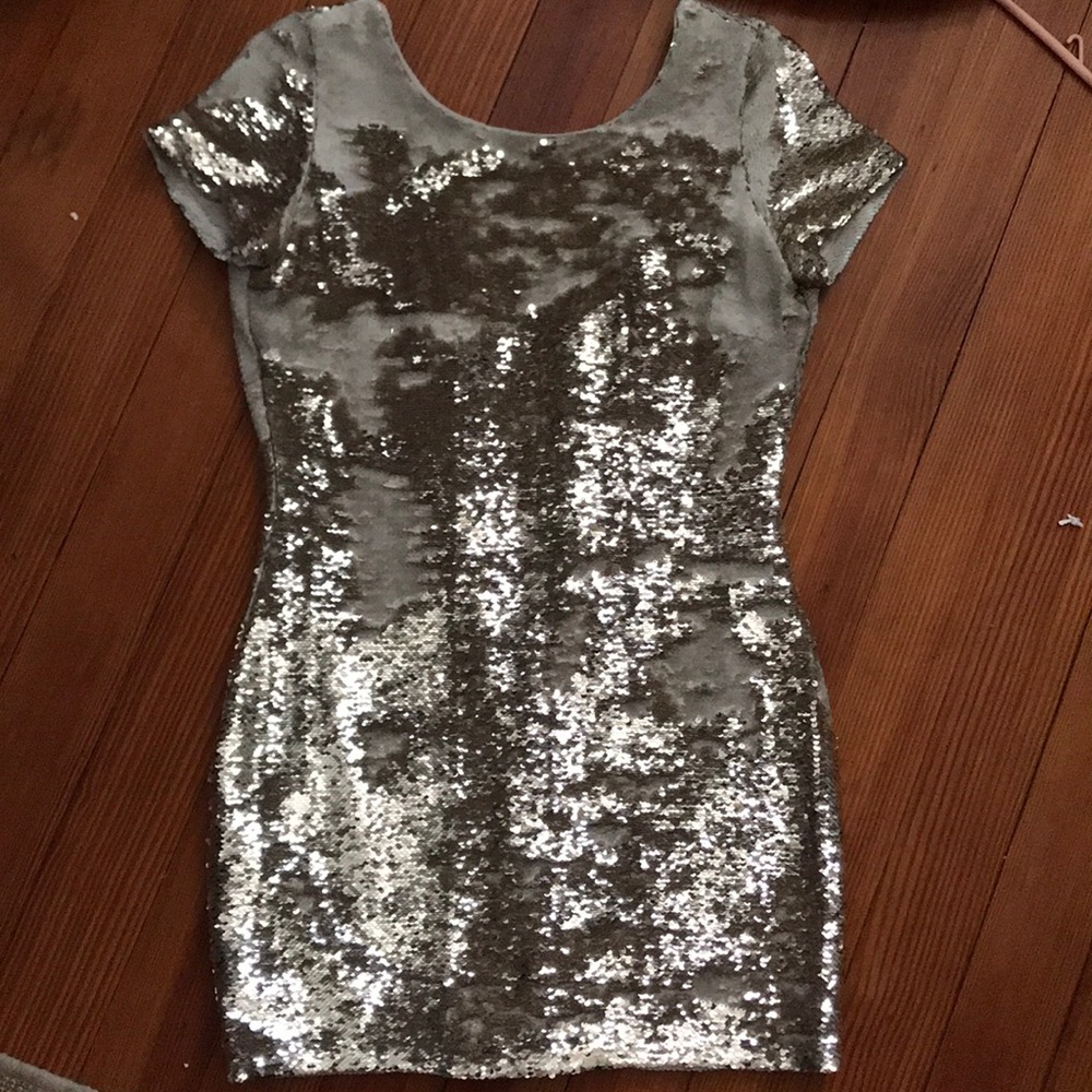 Gold sequin dress